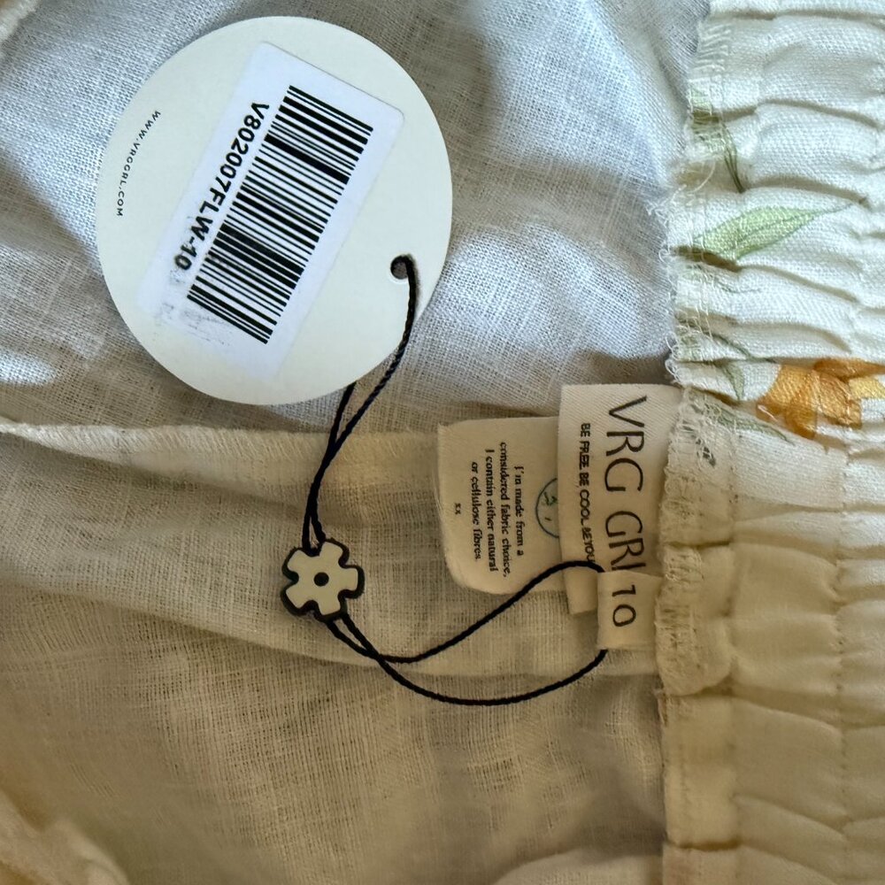 NWT VRG GRL Eliza Linen Shorts in Florette Size AUS 10, Medium - Picture 4 of 4